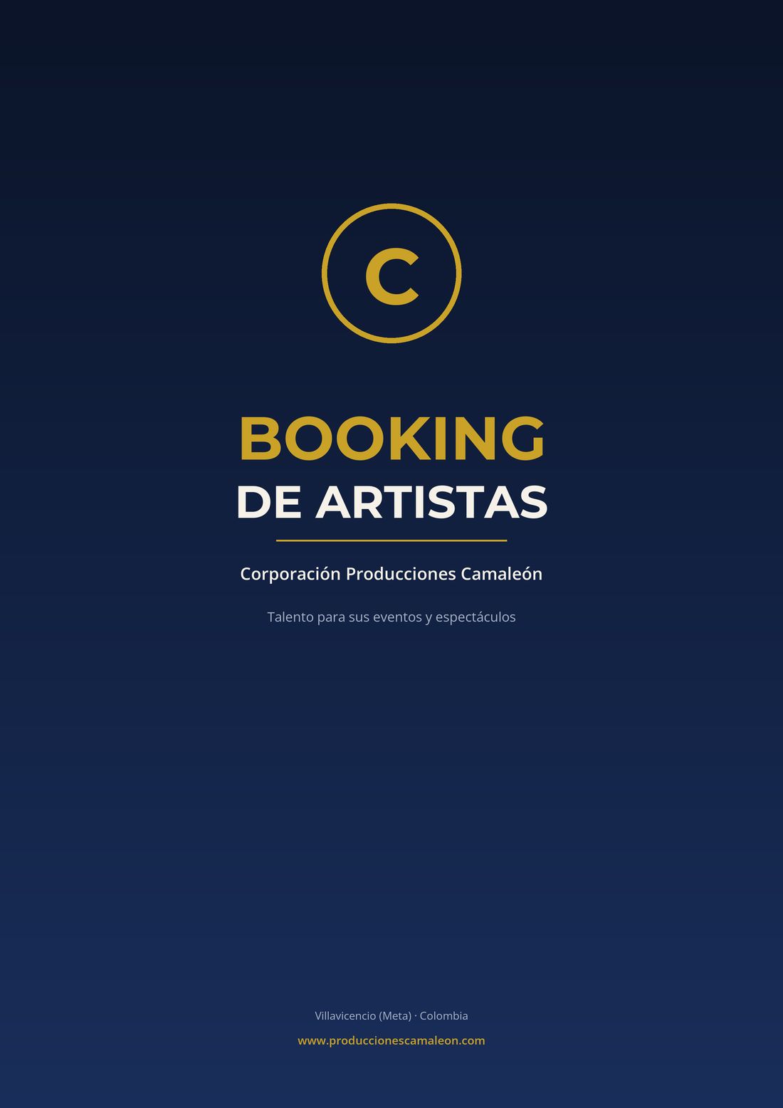 Booking de artistas — portada (página 1)